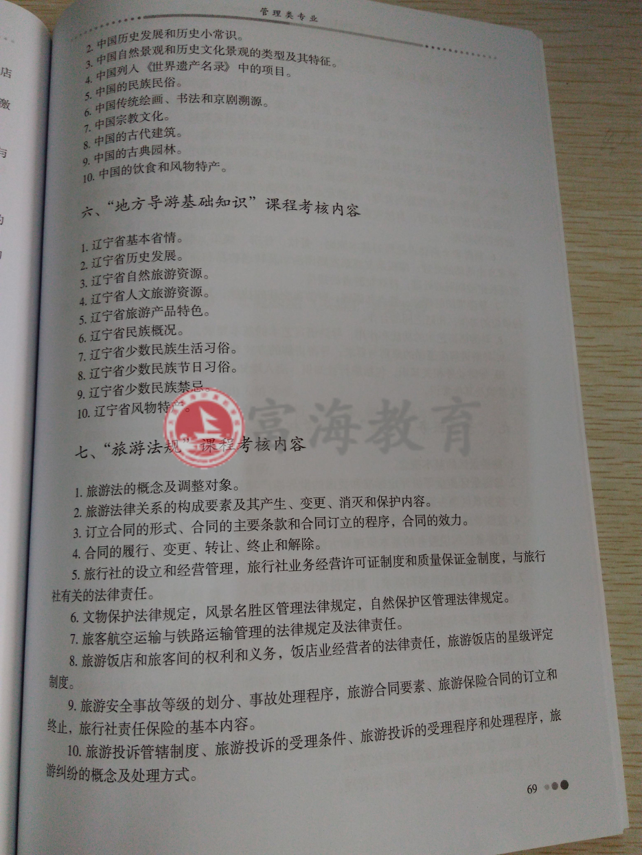2017年辽宁专升本旅游管理专业考试纲要（试行）4