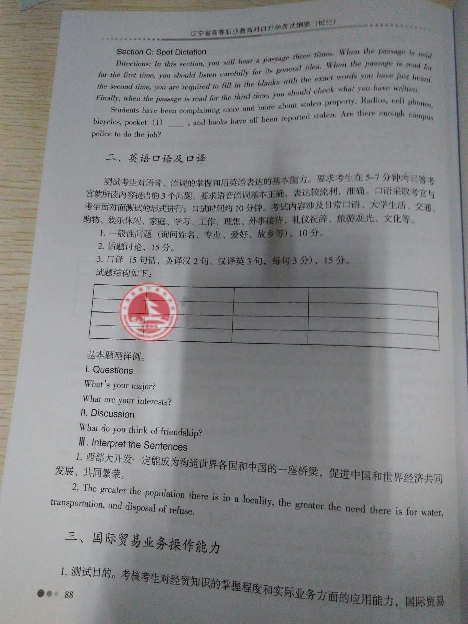 2017年辽宁专升本商务英语专业考试纲要（试行）6