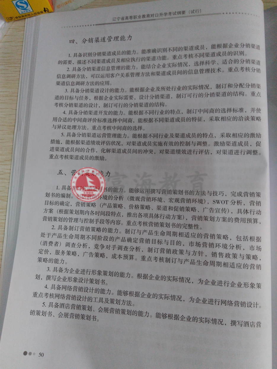 2017年辽宁专升本市场营销专业考试纲要（试行）9